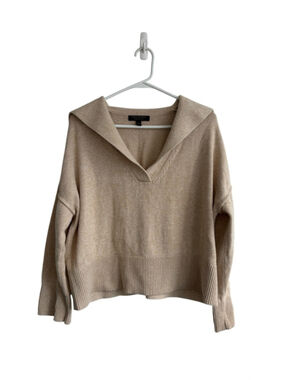 Banana Republic Sailor Sweater in Iced Latte Beige Organic Cotton Sz M Neutral